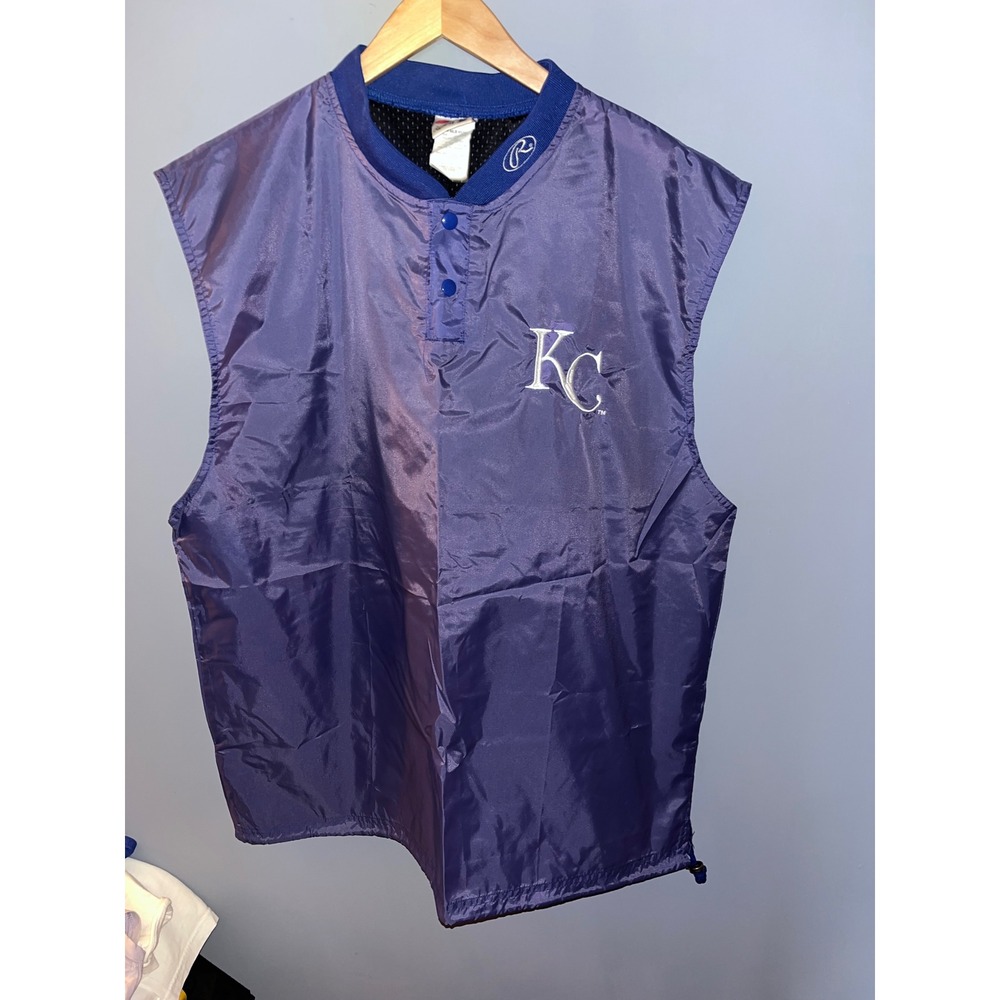 Rawlings Kansas City Royals MLB Baseball Vest Sleeveless Jacket Men's Large